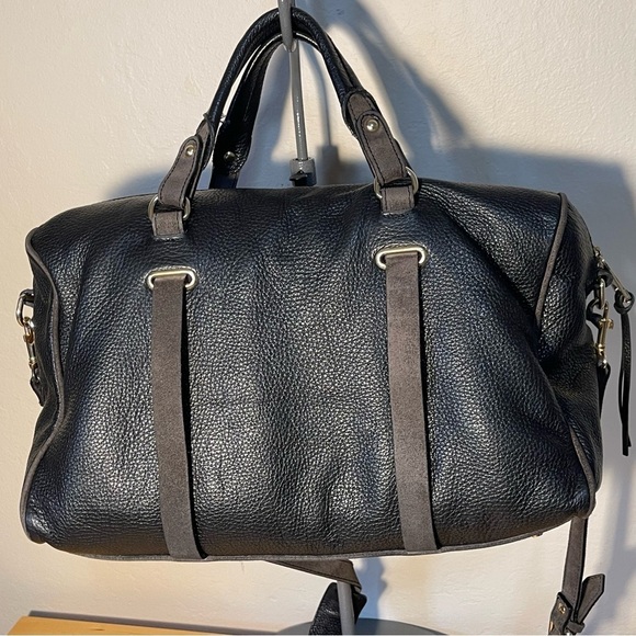 Dimoni black leather and suede details satchel / crossbody bag - Picture 4 of 14